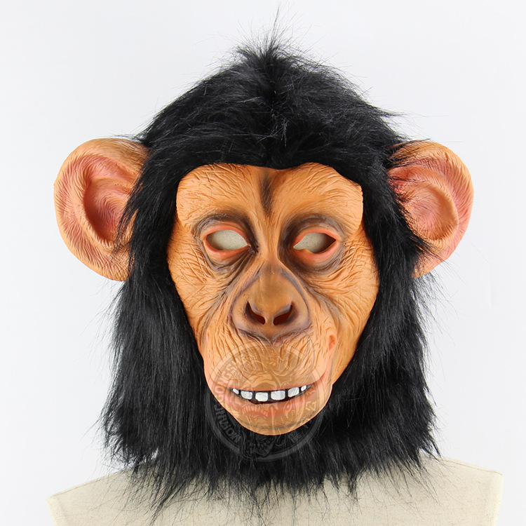 Funny Big ears monkey Halloween Funny animal Headgear Performance orangutan mask
