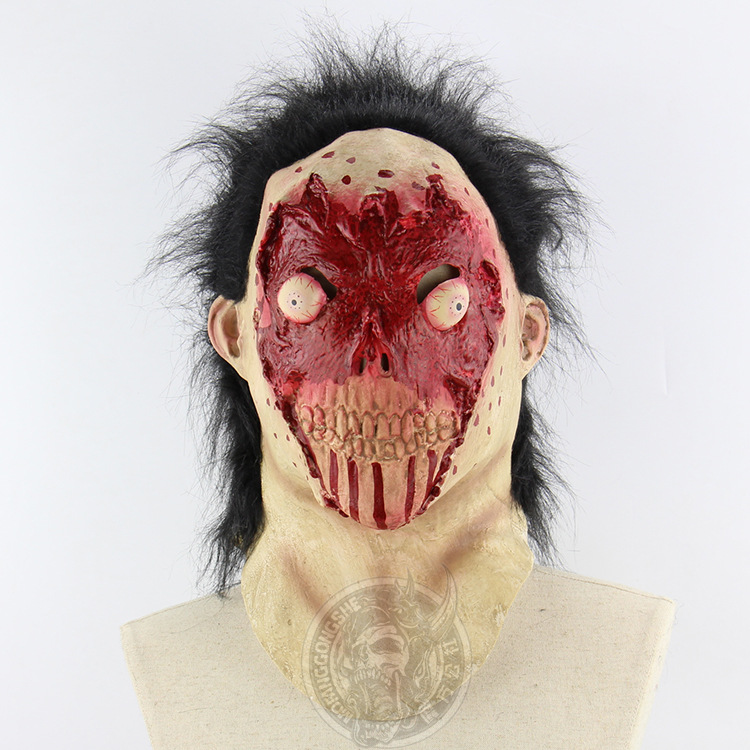 Blood Face Burst Eyes Horror Zombie Headgear Halloween Haunted House Dress Up Mask