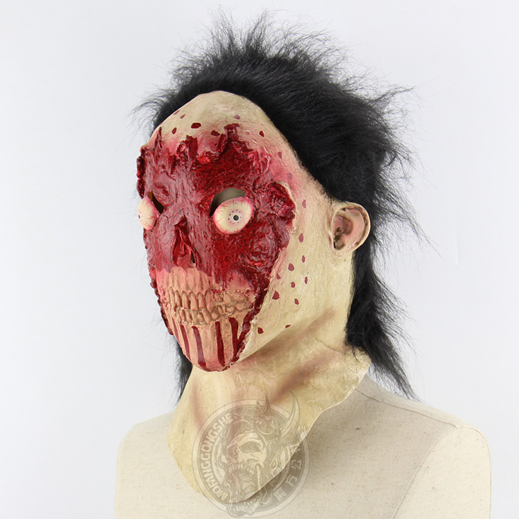 Blood Face Burst Eyes Horror Zombie Headgear Halloween Haunted House Dress Up Mask