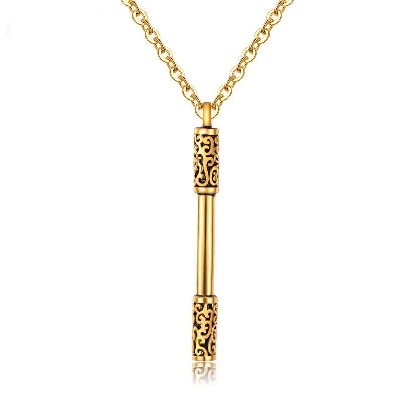 Creative Dinghai god Needle Stainless Steel Men Fashion Gold Hoop Bar Necklace