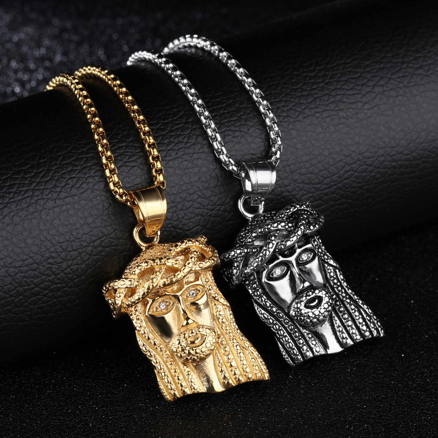 Religion Classic Western Style Stainless Steel Jesus Avatar Necklace Men Fashion Pendant