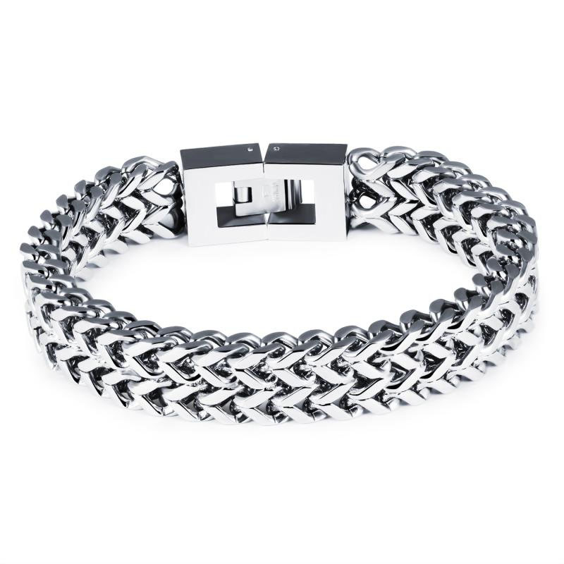 Men Titanium Steel Personality Bracelet Square Buckle Fashion Trend Bracelet