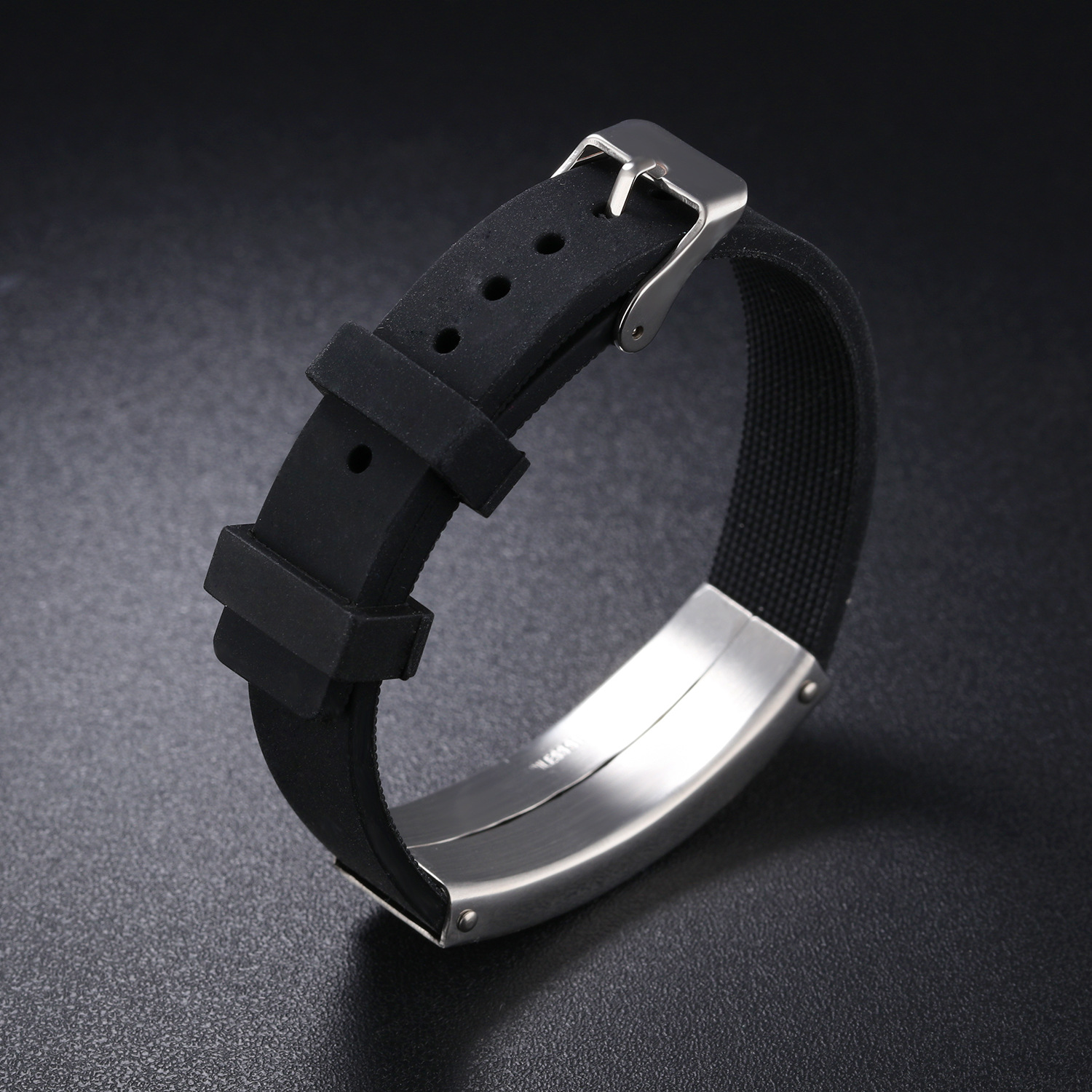 Trend Titanium Steel Silica Gel Men Smooth Bracelet Fashion Cool Wristband