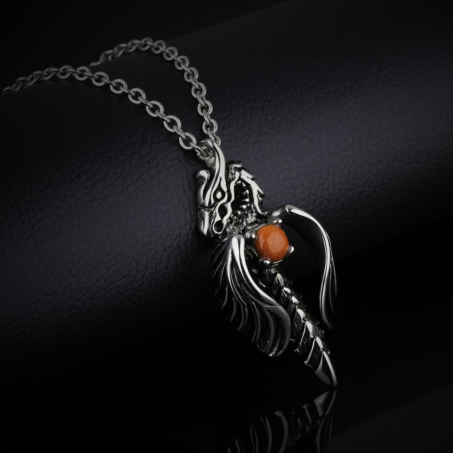 Creative Titanium Steel Casting Dragon Sword Men Pendant Fashion Domineering Necklace