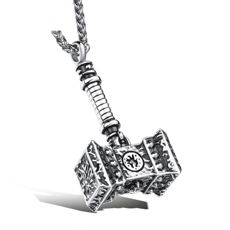 Raytheon Hammer Stainless Steel Men Domineering Pendant Tide Men Personality Necklace
