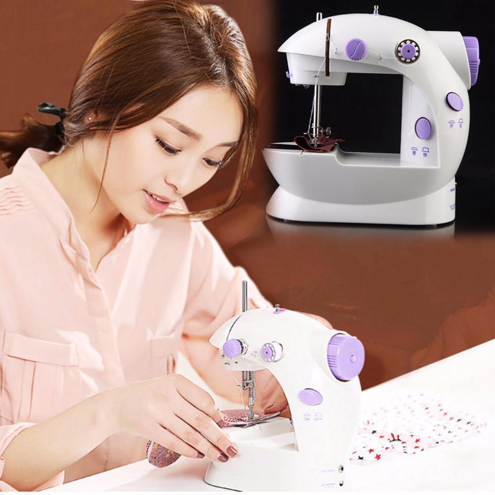 Home Tool Portable Double Speed Automatic Thread Mini Sewing Machine with Lighting Lamp as