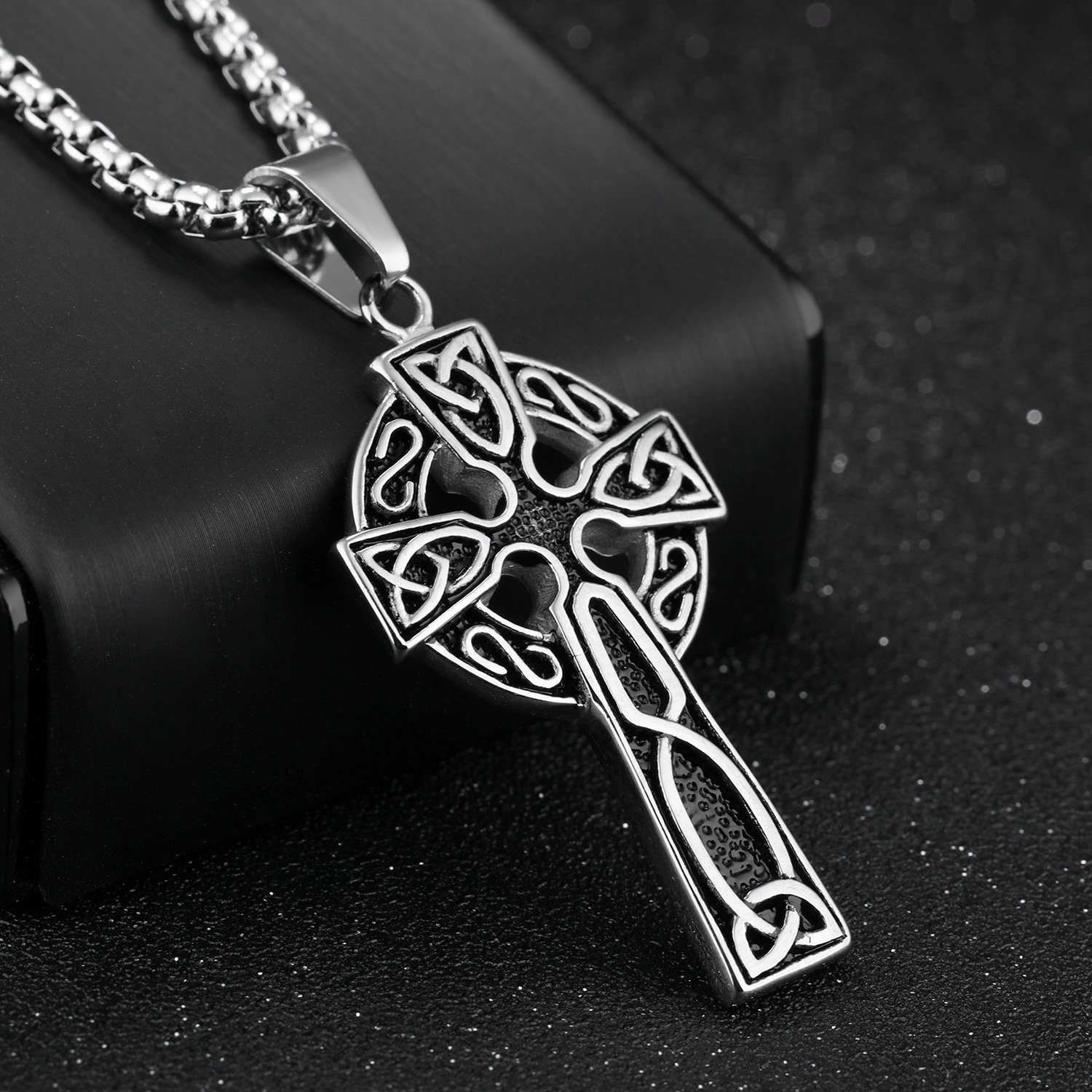 Stainless Steel Men Cool Accessories Titanium Steel Cross Pendant Necklace