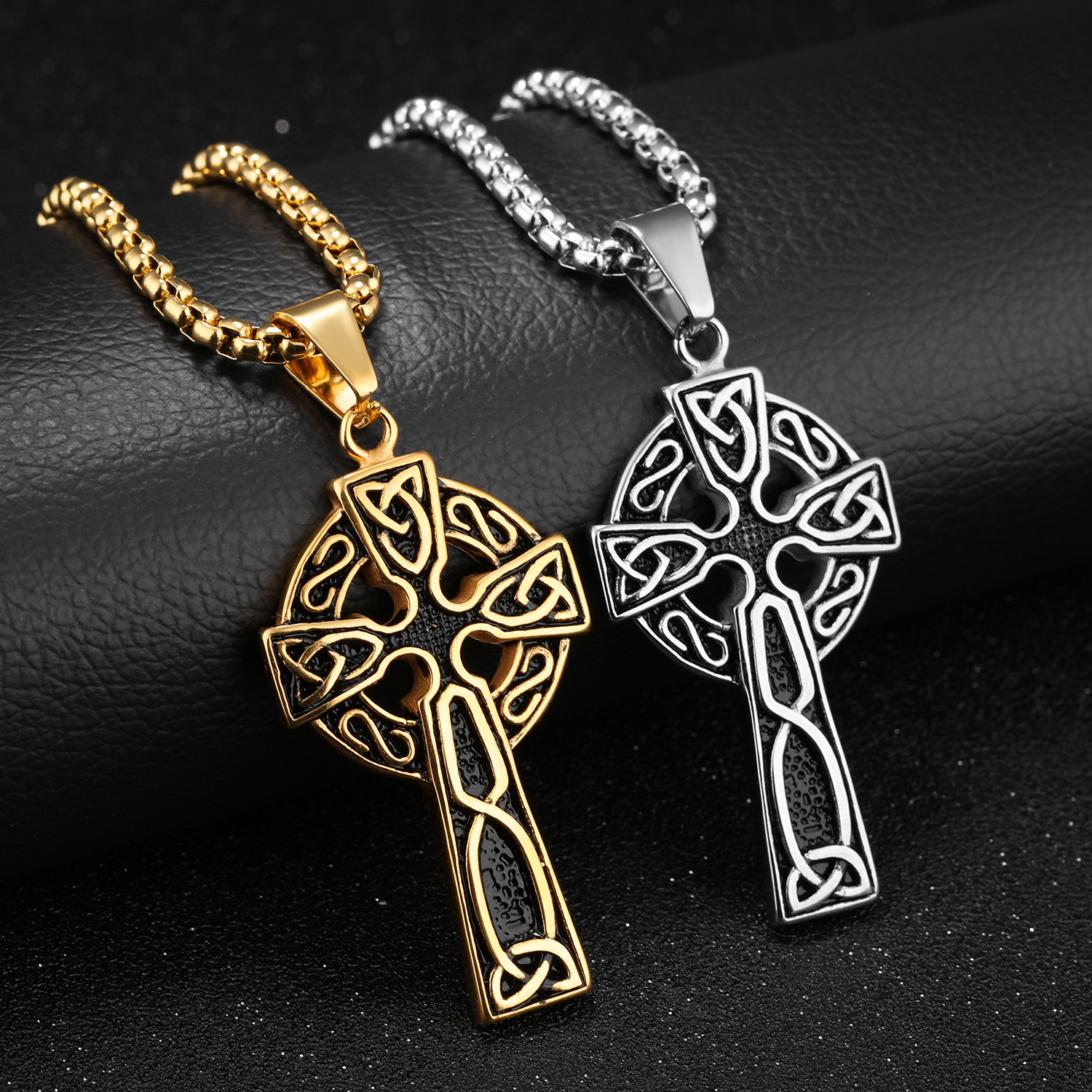 Stainless Steel Men Cool Accessories Titanium Steel Cross Pendant Necklace
