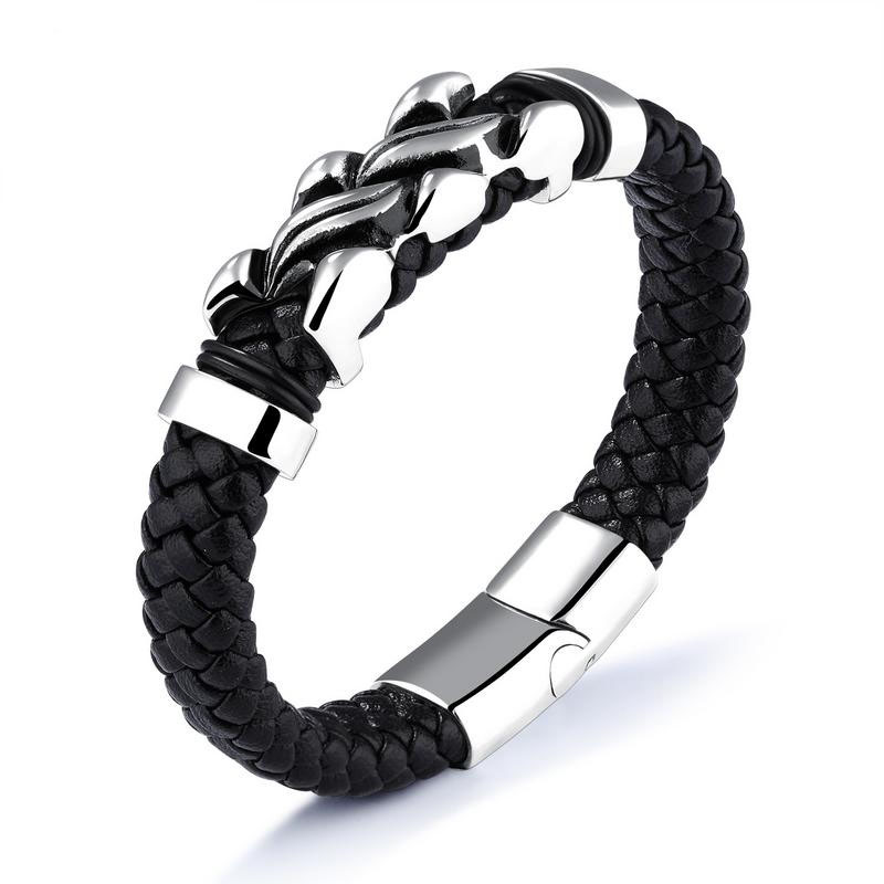 The New Men Flame Leather Bracelet Fashion Personality Wild Accessories