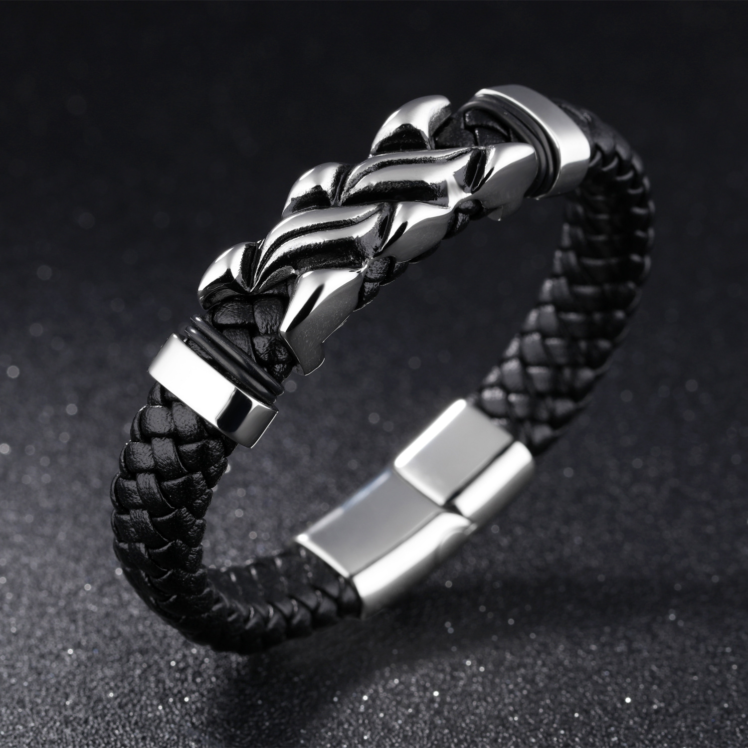 The New Men Flame Leather Bracelet Fashion Personality Wild Accessories