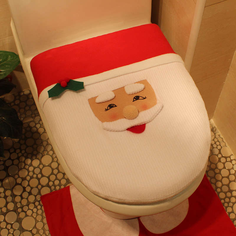 Christmas Old man Toilet sets Three sets Christmas Toilet Decoration Supplies Decoration