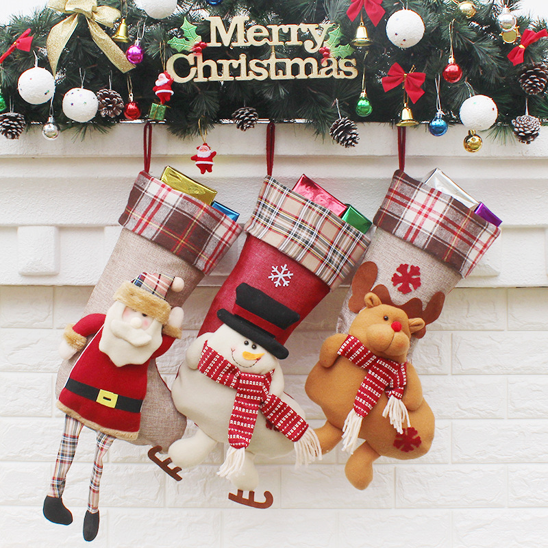 Christmas sock Gift bag Christmas Decorations Pendant The New Christmas gift
