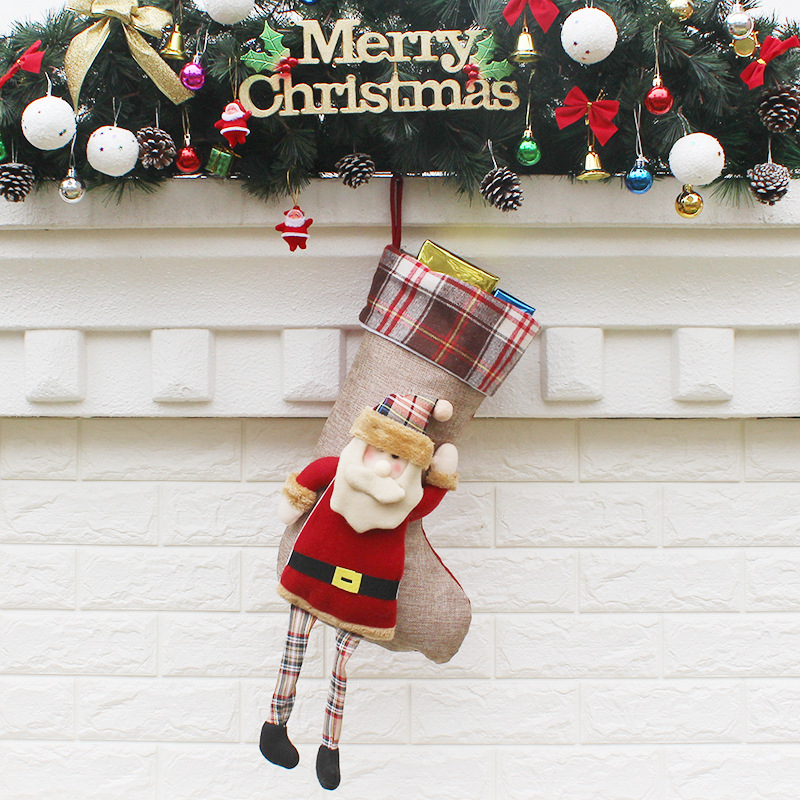 Christmas sock Gift bag Christmas Decorations Pendant The New Christmas gift