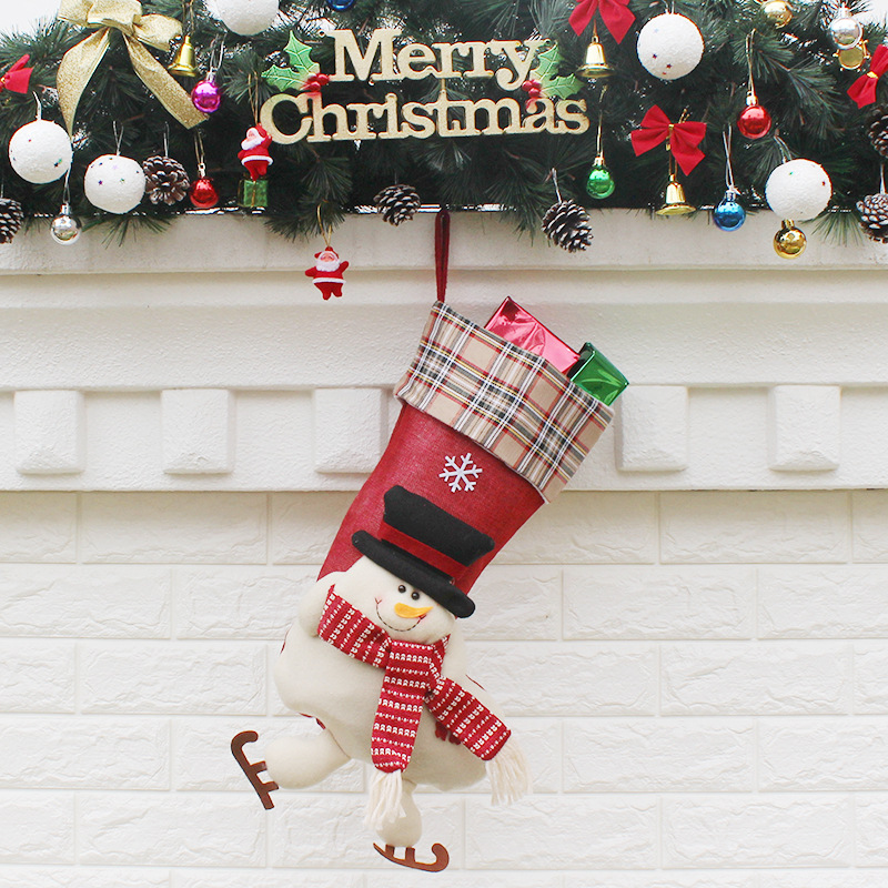 Christmas sock Gift bag Christmas Decorations Pendant The New Christmas gift
