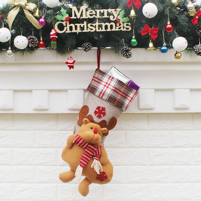 Christmas sock Gift bag Christmas Decorations Pendant The New Christmas gift