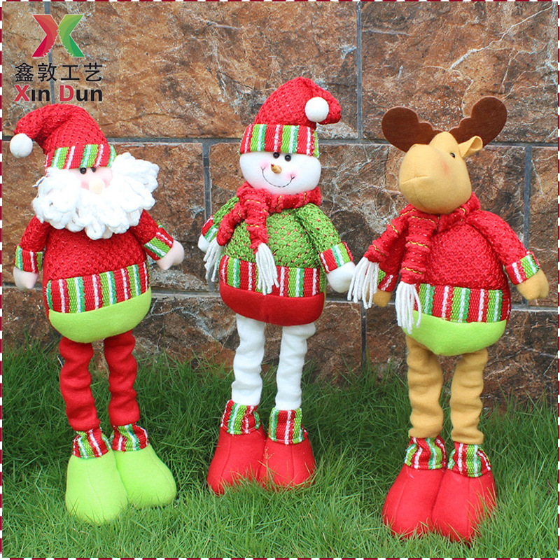 Christmas Decorations Telescopic Rods Three-dimensional Santa Claus Christmas Gift Supplies
