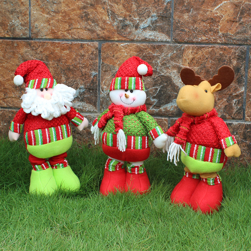 Christmas Decorations Telescopic Rods Three-dimensional Santa Claus Christmas Gift Supplies