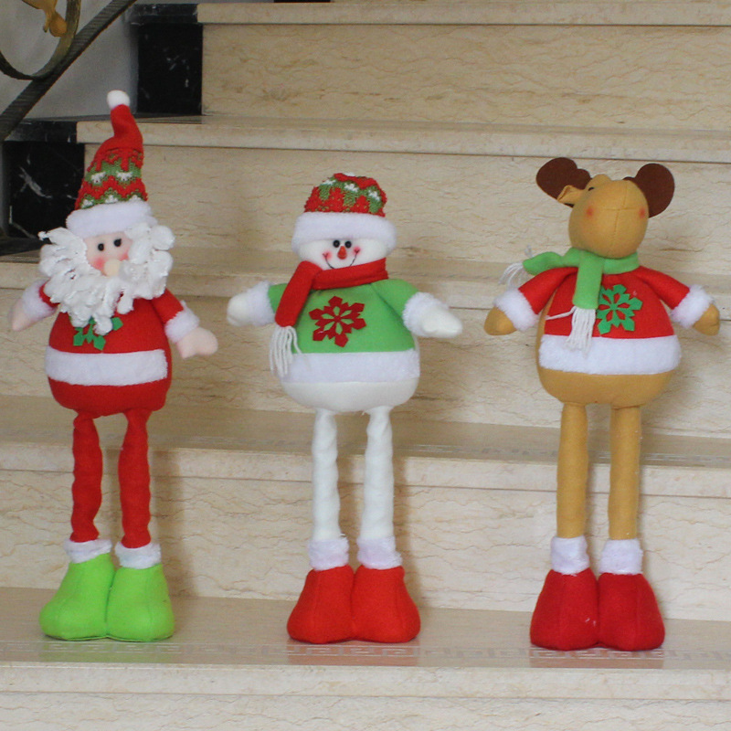 Christmas Decorations Telescopic Rods Three-dimensional Santa Claus Christmas Gift Supplies