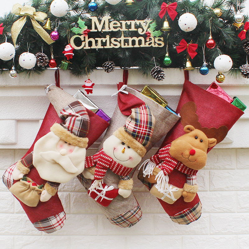 Christmas Decorations Christmas Old Man Snowman Socks Upscale Christmas Gift Bag