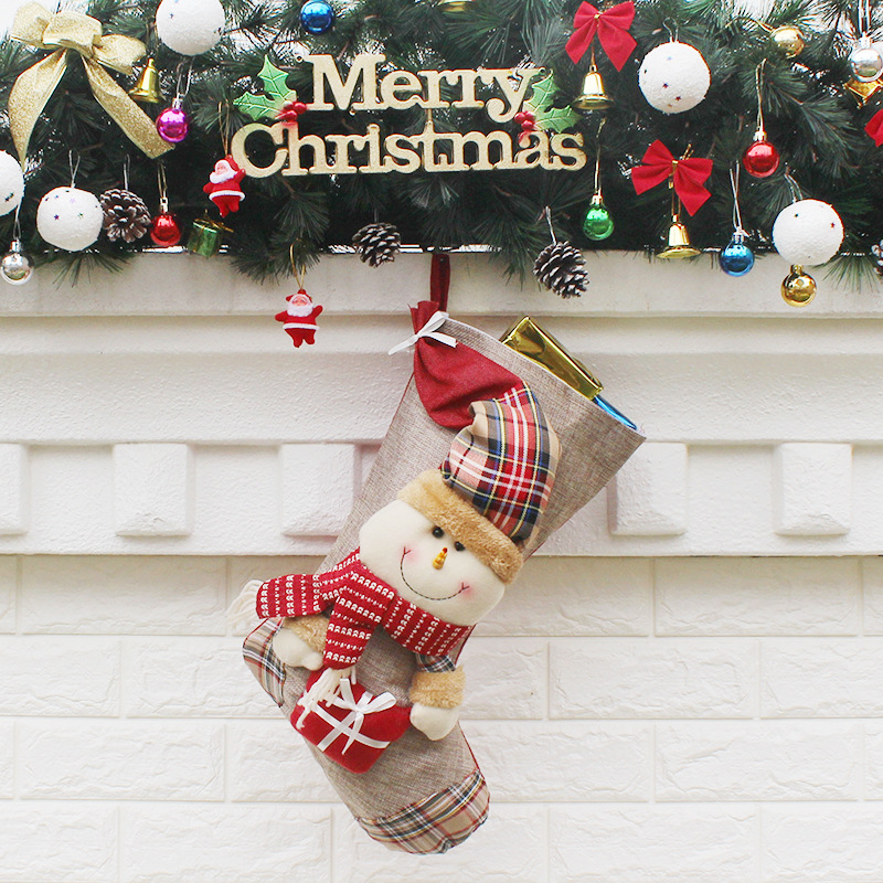 Christmas Decorations Christmas Old Man Snowman Socks Upscale Christmas Gift Bag