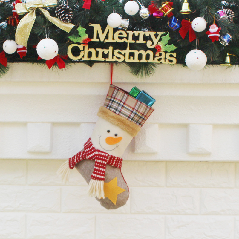 Flower Lattice Christmas Socks Christmas Decorations Gift Sock Christmas Supplies Gift bag