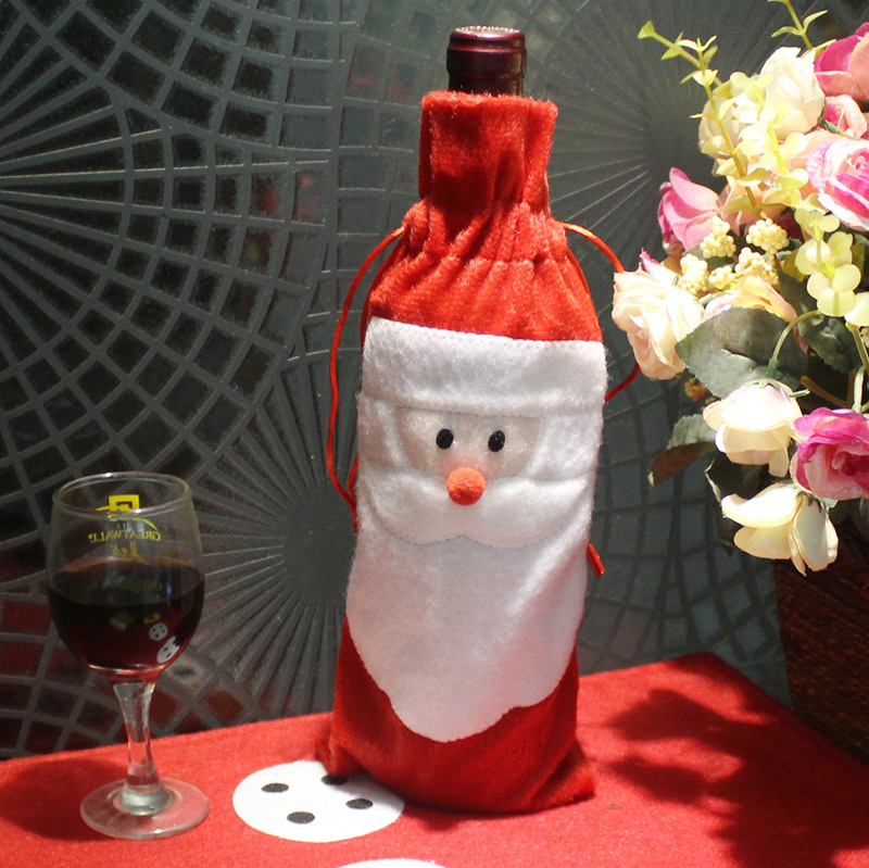 Christmas Decorations Christmas Gift bag Bottle Sets Christmas Red Wine Bags