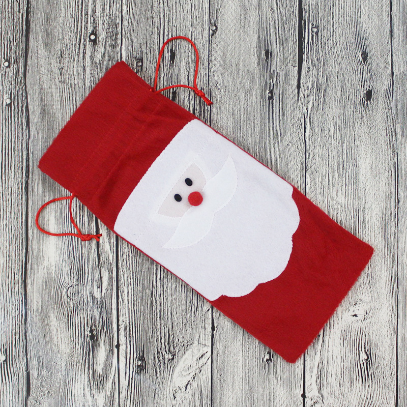 Christmas Decorations Christmas Gift bag Bottle Sets Christmas Red Wine Bags