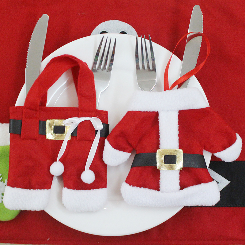 Christmas Supplies Christmas desktop Decoration Tableware sets Christmas Small clothes