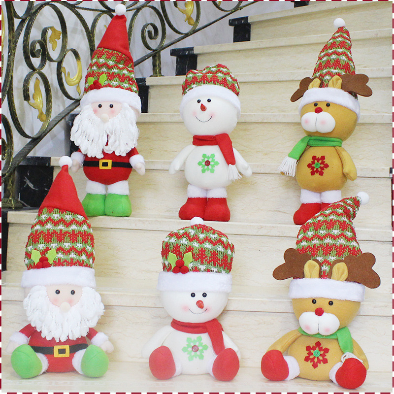 Christmas Sitting Position Decorations Christmas Old man Snowman Doll Deer Christmas gift