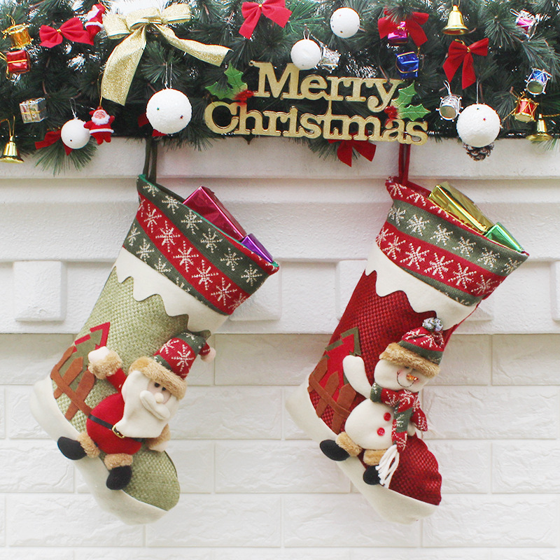 Christmas Socks Gift bag Ornaments Christmas child Gift atmosphere Decorations