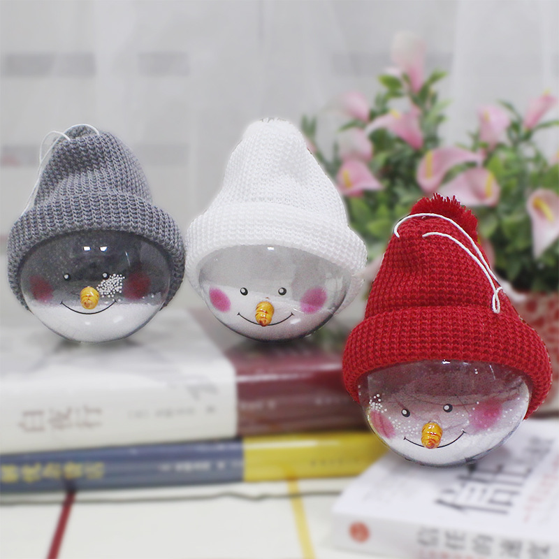 Christmas Decoration Supplies Creative Christmas Snowman Child toy Plastic Christmas Balls