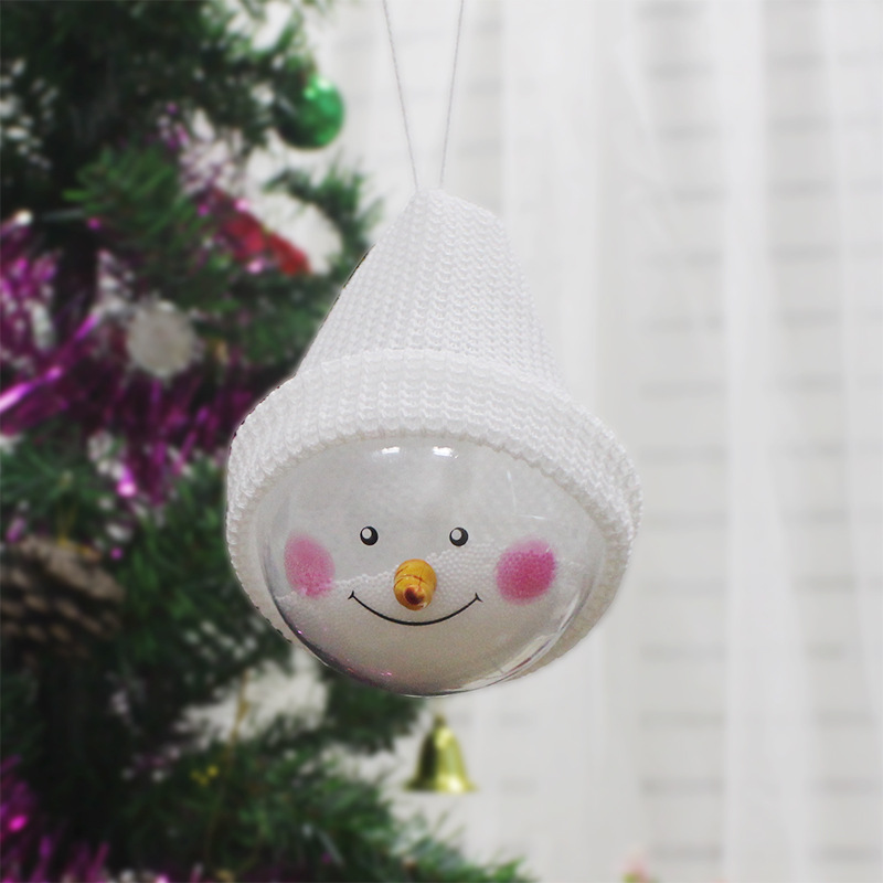 Christmas Decoration Supplies Creative Christmas Snowman Child toy Plastic Christmas Balls