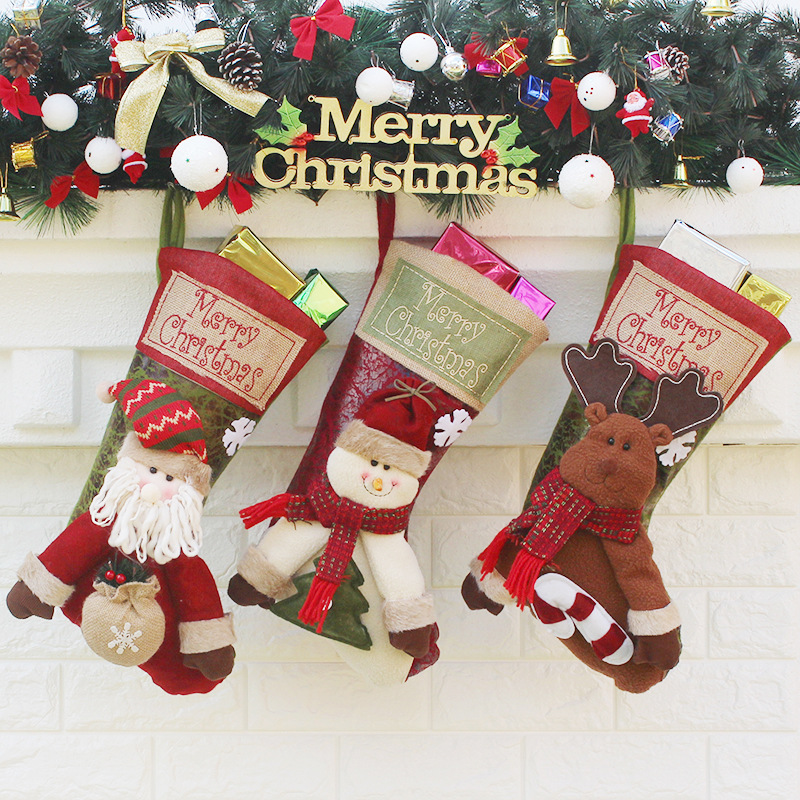 Christmas Sock Gift bag Christmas Decorations Upscale Christmas Socks gift Candy Socks