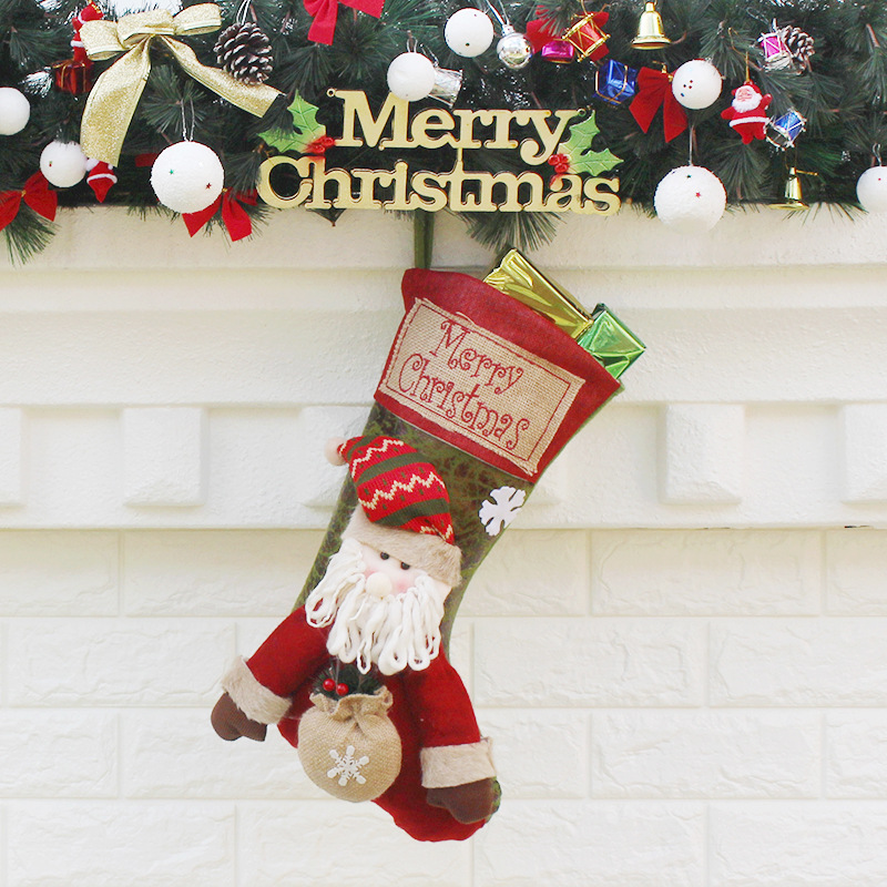 Christmas Sock Gift bag Christmas Decorations Upscale Christmas Socks gift Candy Socks
