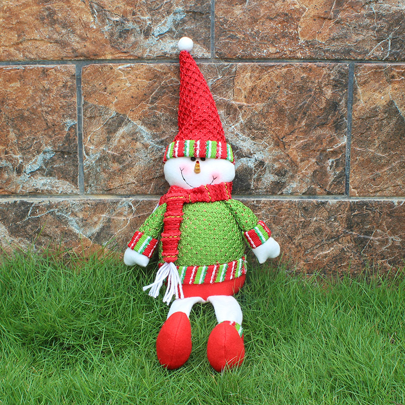Cloth Sitting Position Christmas Snowman Pendant Christmas Snowman Decorations