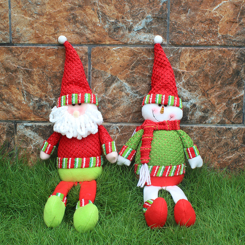 Cloth Sitting Position Christmas Snowman Pendant Christmas Snowman Decorations
