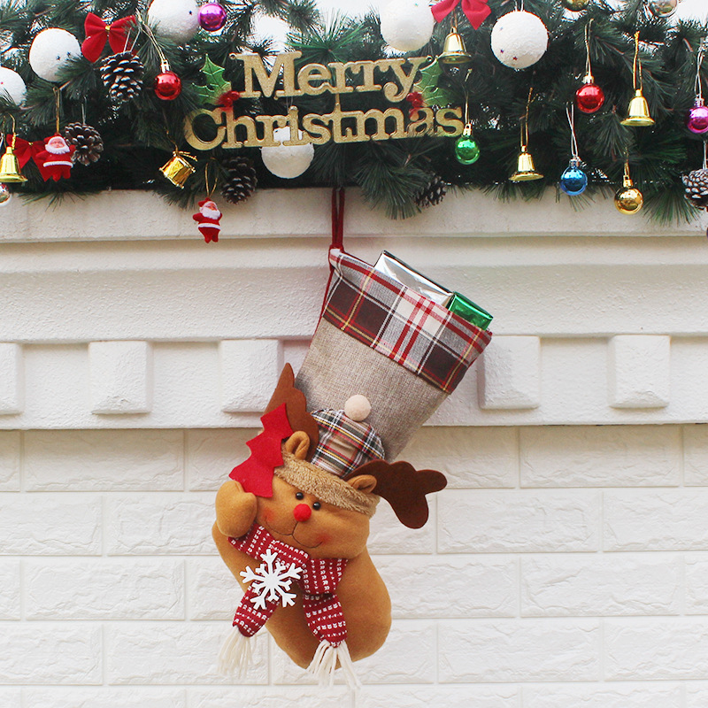 Christmas Sock Gift bag Ornaments gift Christmas Child gift Atmosphere Decorations