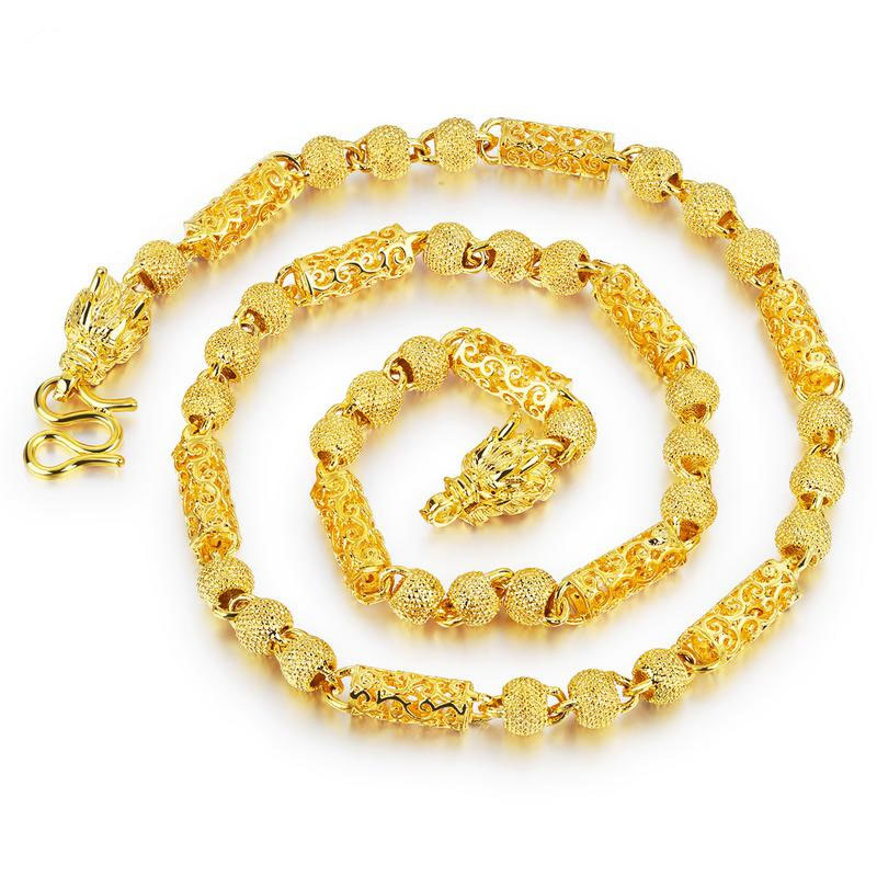 Personality Trend Leading Domineering Men Fashion Plated 18K Gold Necklace
