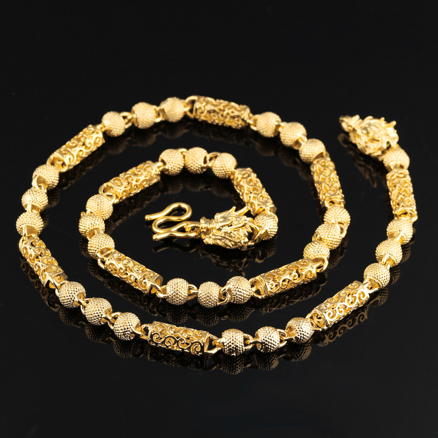 Personality Trend Leading Domineering Men Fashion Plated 18K Gold Necklace