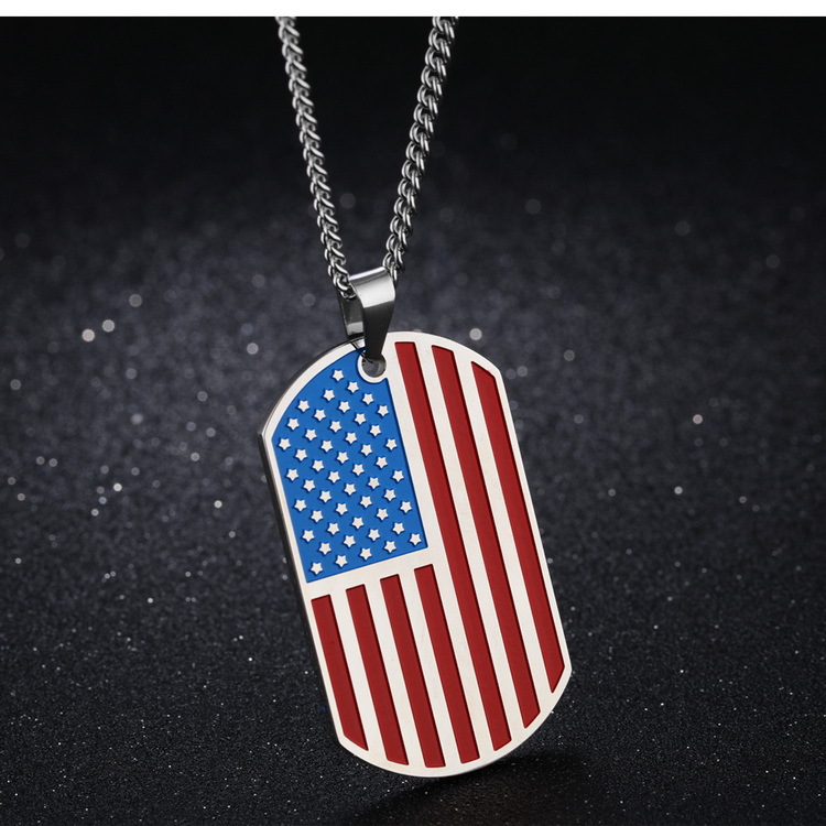 Creative United States Flag Military license Tag personality Fashion Pendant