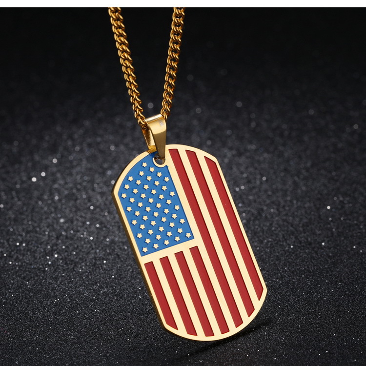 Creative United States Flag Military license Tag personality Fashion Pendant