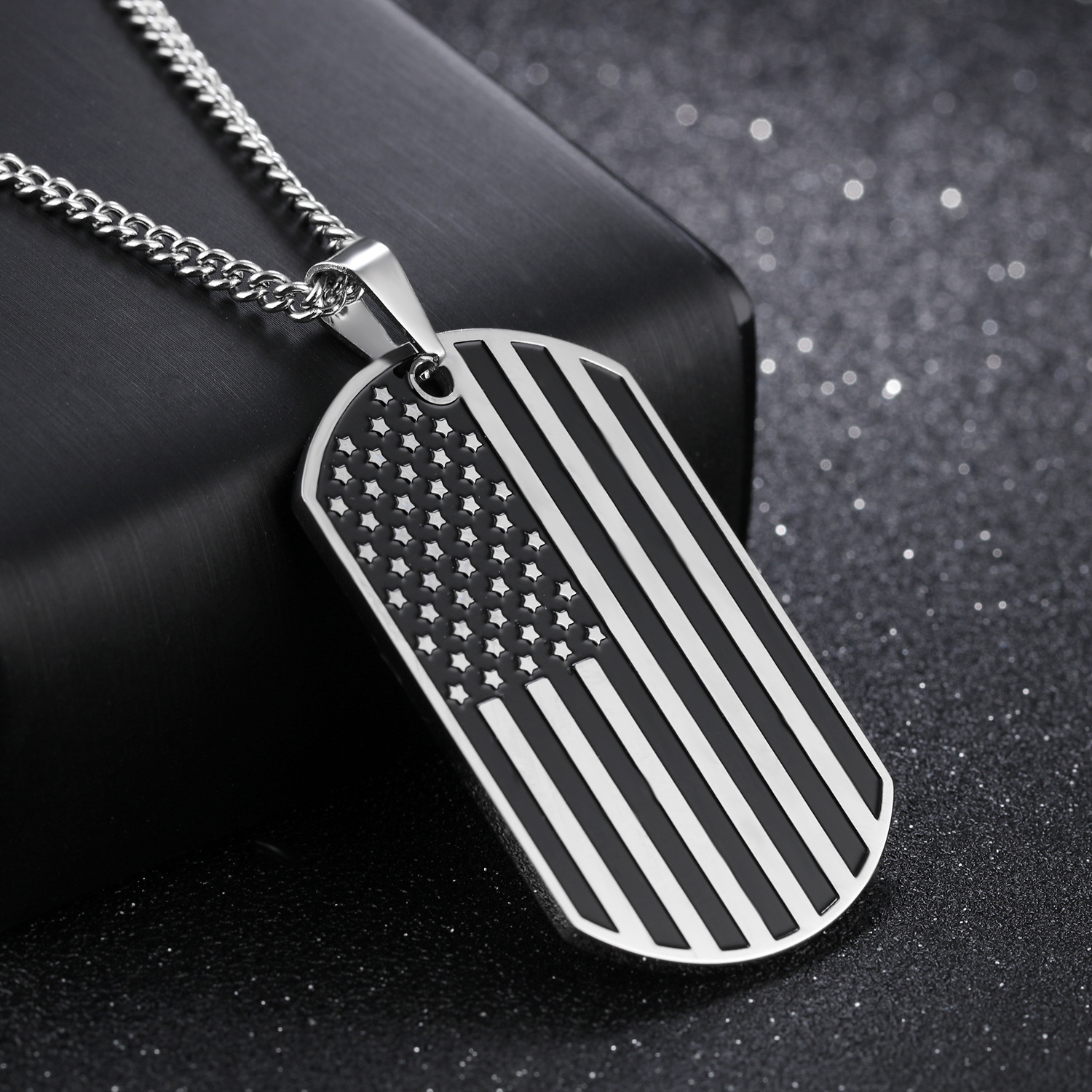 Creative United States Flag Military license Tag personality Fashion Pendant