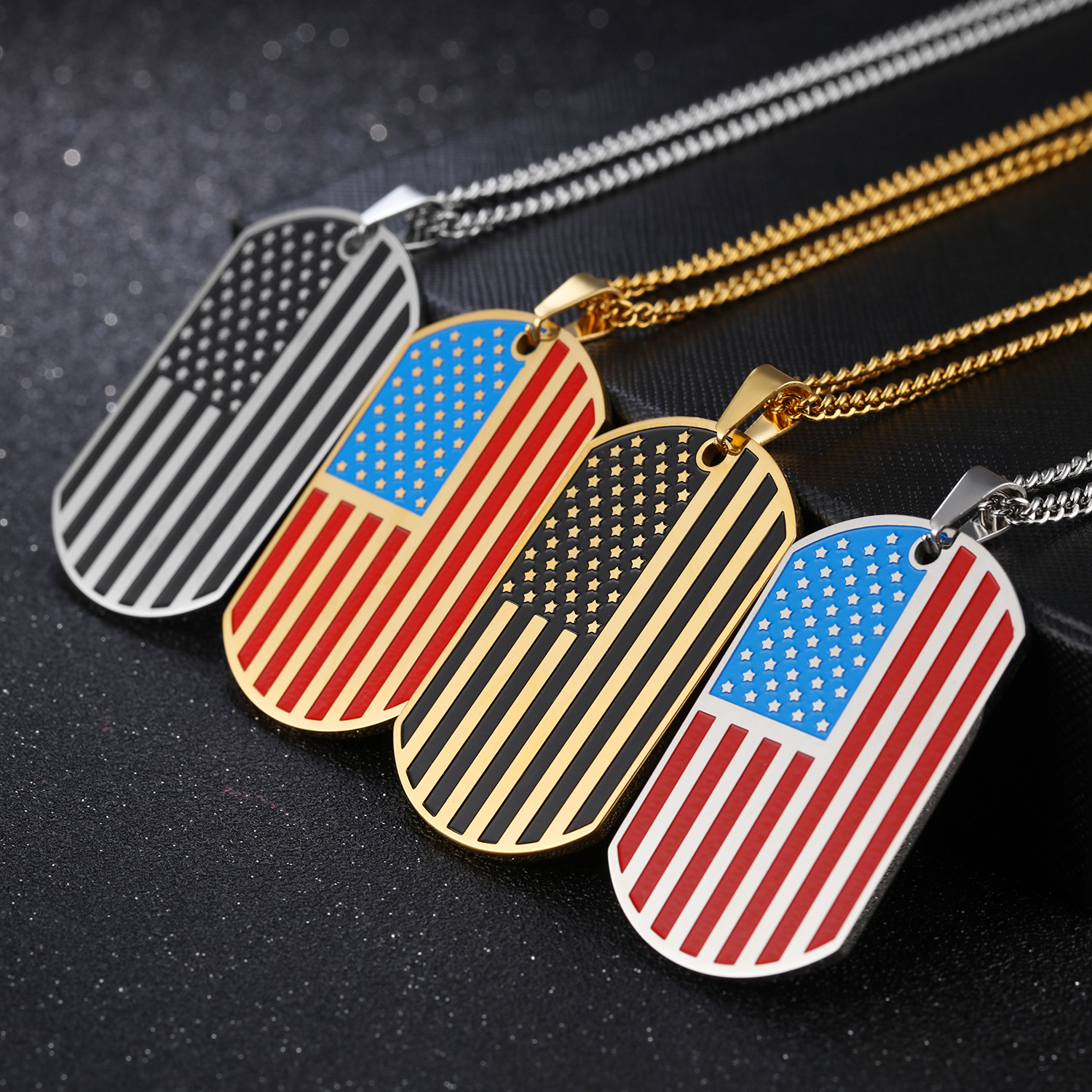Creative United States Flag Military license Tag personality Fashion Pendant