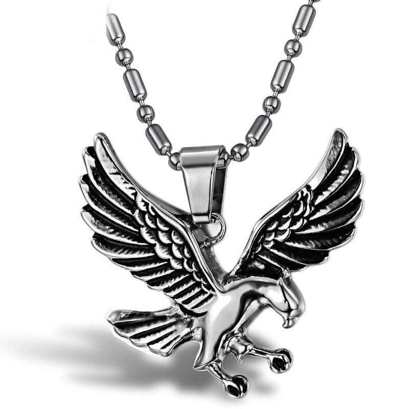 Fashion Eagle Wings Fly High Men Personality Titanium Steel Necklace