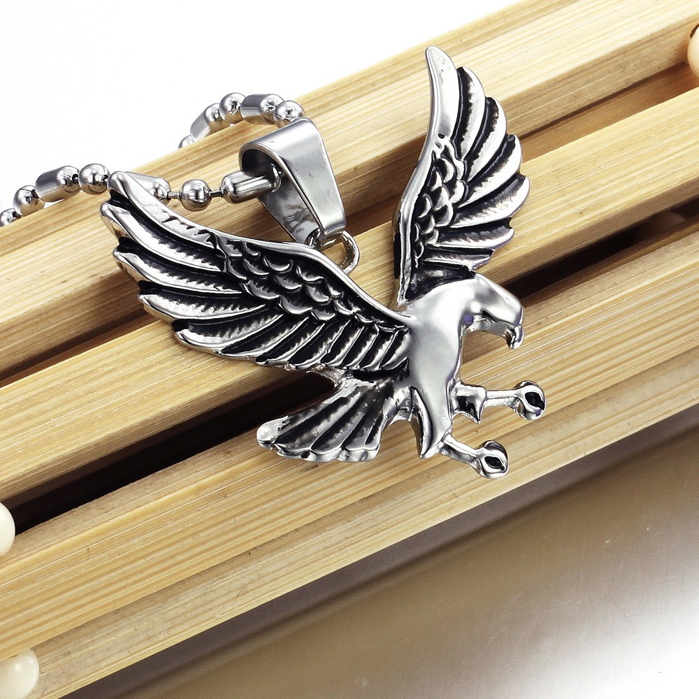 Fashion Eagle Wings Fly High Men Personality Titanium Steel Necklace