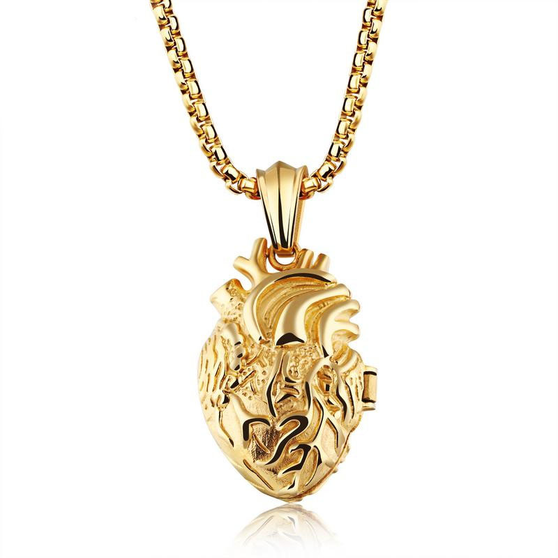 Creative Personality Human Body Organ Personality Titanium Steel Heart Pendant