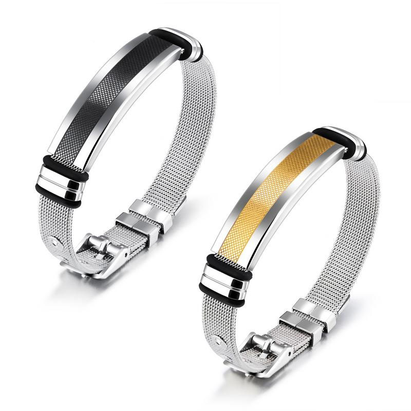 Western Style Personality Fashion Smooth Steel Mesh Belt Trend Titanium Steel Bracelet