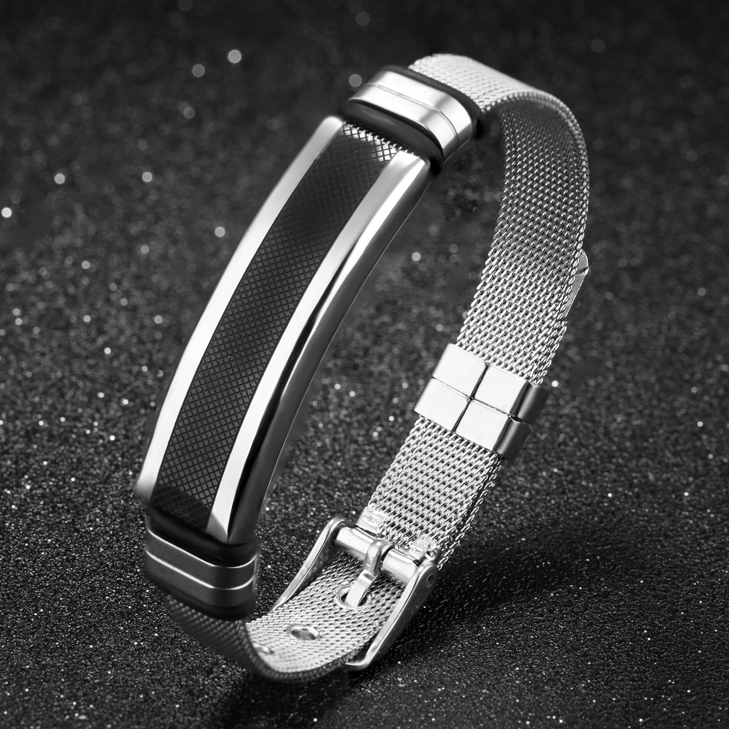 Western Style Personality Fashion Smooth Steel Mesh Belt Trend Titanium Steel Bracelet