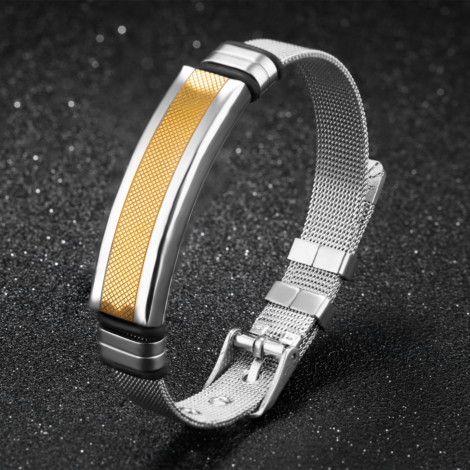 Western Style Personality Fashion Smooth Steel Mesh Belt Trend Titanium Steel Bracelet