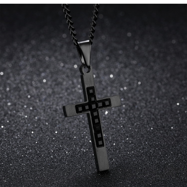Western Style Hip Hop Classic Cross Men Pendant Mosaic Diamond Tide men Necklace